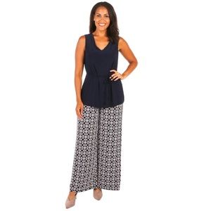 Nwt NINA LEONARD fashion v-neck jumpsuit